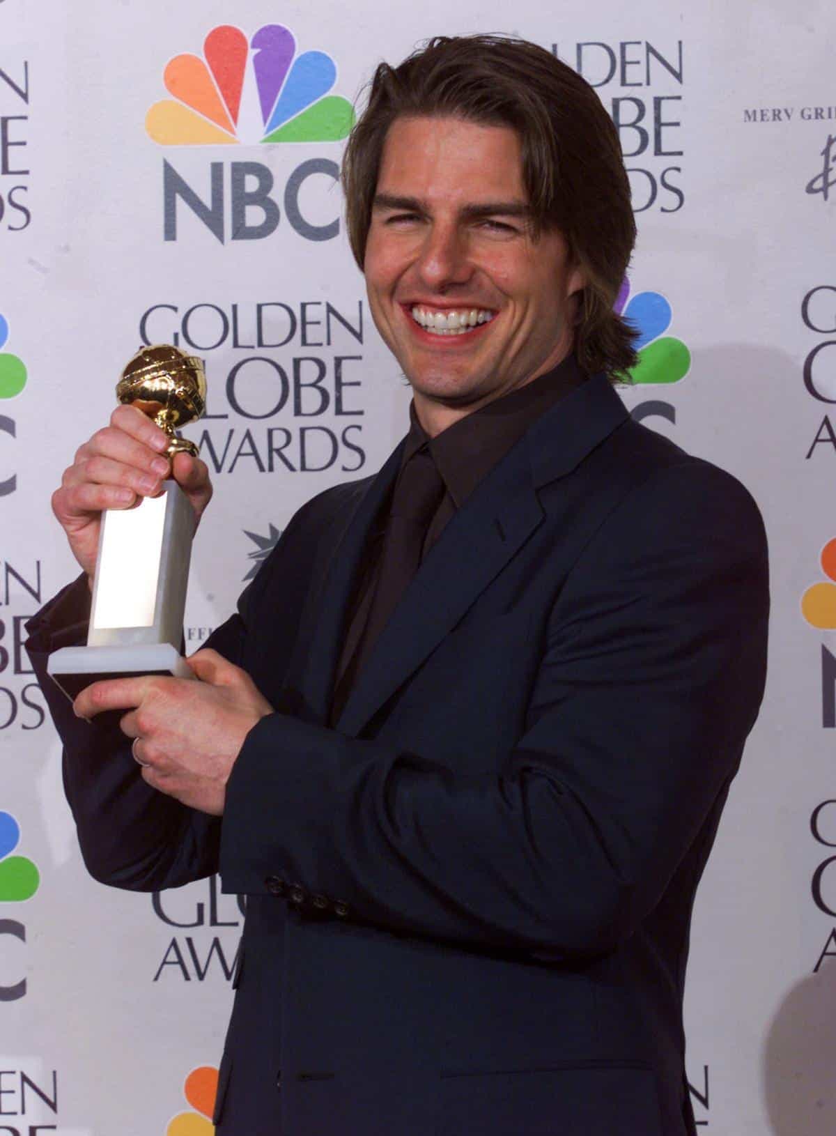 Tom Cruise lors de sa victoire aux Golden Globes pour Magnolia