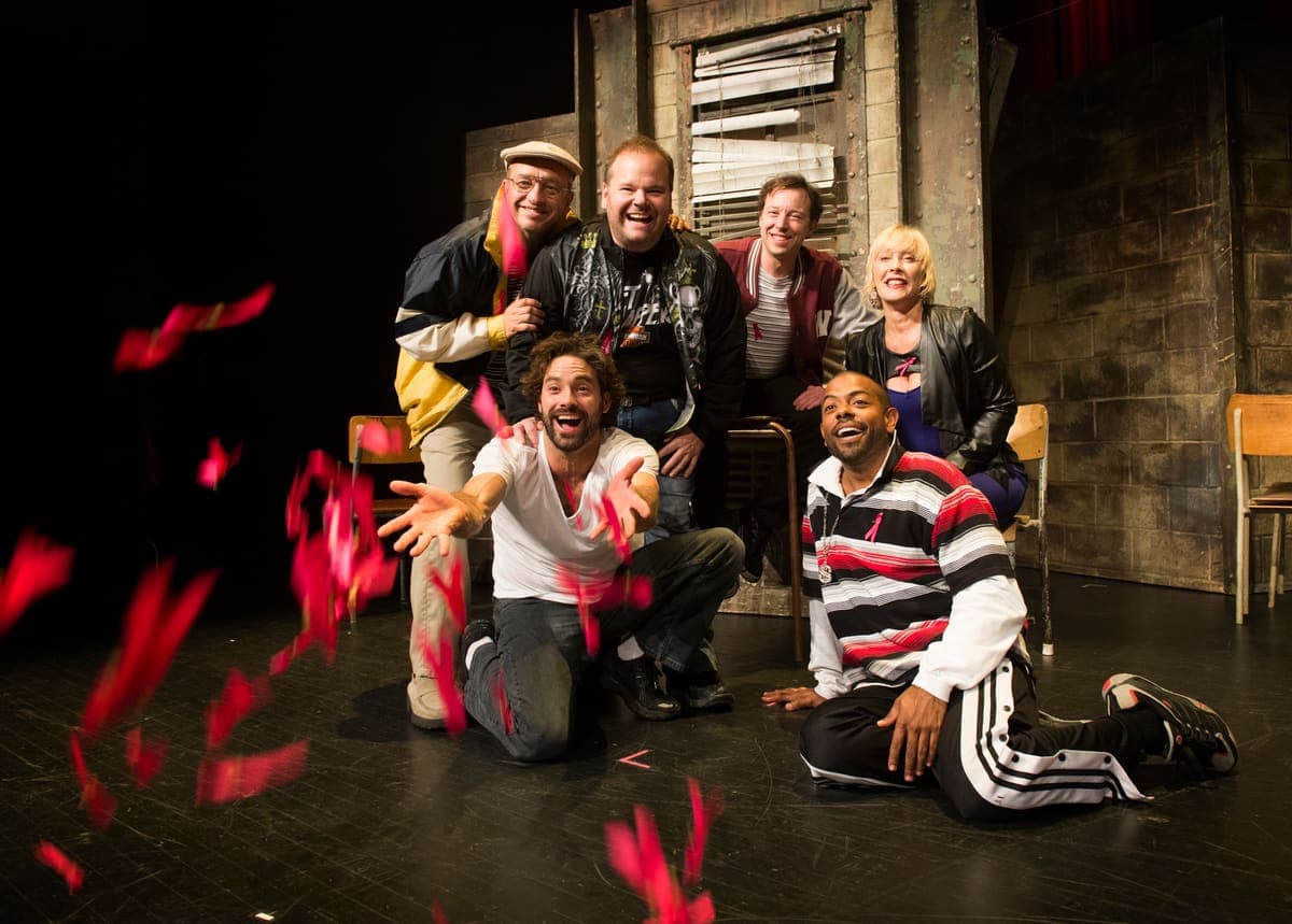 Répétitions de la pièce Ladies Night, au Théâtre St-Denis, à Montréal, Québec, Canada, le jeudi 6 novembre 2014. Sur cette photo: Marcel Leboeuf, Michel Charrette, Guillaume Lemay-Thivierge, François Chénier, Frédéric Pierre et Sylvie Boucher SÉBASTIEN ST-JEAN/AGENCE QMI