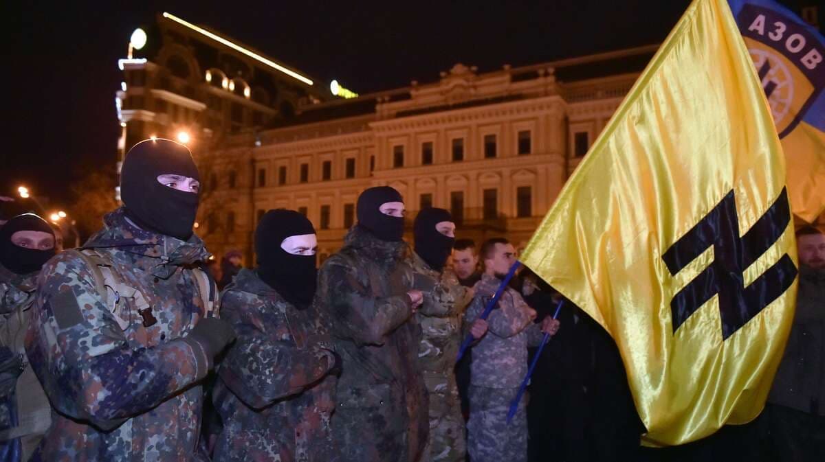 Des combattants du régiment d’Azov, en janvier 2015