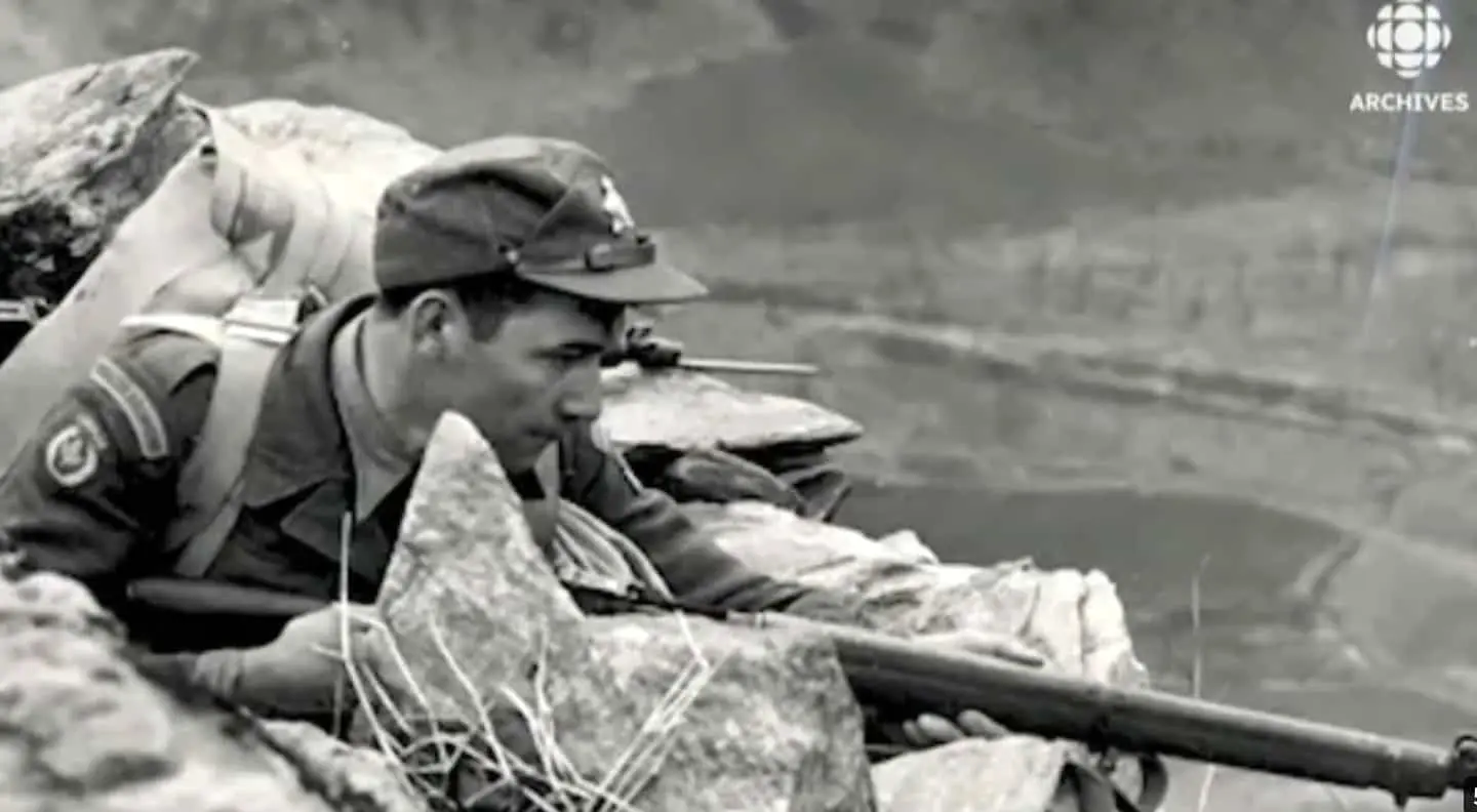 Léo Major durant la guerre de Corée en 1951.