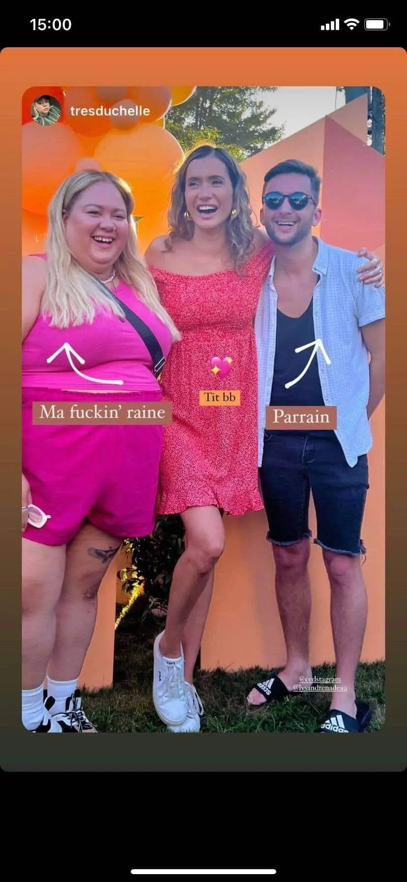 Capture d'écran Instagram